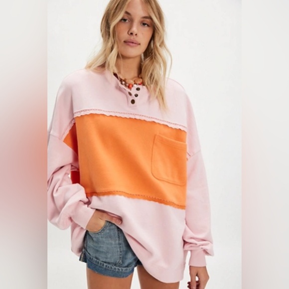 Free People Tops - Free People Strawberry Sweatshirt, SMALL NWT (oversized!!)